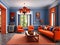 Maximaliststyle villa with dusk blue terracotta and