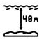 maximum diving depth on course line icon vector illustration