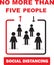 Maximum five people allowed in the shop lift or elevator store at one time signage, sign for shops to protect from Coronavirus