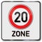 Maximum speed 20 zone