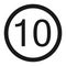 Maximum speed limit 10 sign line icon