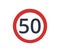 Maximum speed limit of 50 symbol. Traffic signs vectors.