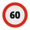 Maximum speed limit icon, flat style.