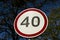 Maximum speed limit sign
