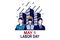 May 1, Labour day mayday flag vector Illustration.