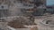 May 11, 2021 Cyprus, Paphos. Construction machinery during road repair work at construction site near harbor in Paphos