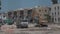 May 11, 2021 Cyprus, Paphos. Construction machinery during road repair work at construction site near harbor in Paphos