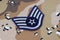 May 12, 2018. US AIR FORCE Staff Sergeant rank patch on desert camouflage uniform background