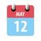 may 12th. Day 12 of month,Simple calendar icon on white background. Planning. Time management. Set of calendar icons for web