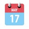 may 17th. Day 17 of month,Simple calendar icon on white background. Planning. Time management. Set of calendar icons for web