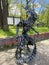 May 18, 2020. Buchansky park, the city of Bucha, Kiev region, Ukraine. Exhibition of metal statues, characters from famous science