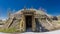 MAY 20, FORT MANDAN, NORTH DAKOTA, USA - Earth Lodge replica shown at Knife River Indian Village, the site where Sacagawea meets