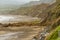 May 2021 aftermath of huge cliff landslip at Nefyn, Llyn Peninsula, Wales