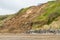 May 2021 aftermath of huge cliff landslip at Nefyn, Llyn Peninsula, Wales