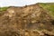 May 2021 aftermath of huge cliff landslip at Nefyn, Llyn Peninsula, Wales