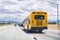 May 25, 2018 Bakersfield / CA / USA - School Bus travelling on the highway