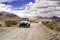 May 27, 2018 Death Valley / CA / USA - Jeep vehicles travelling on an unpaved road through a remote part of Death Valley National