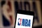 May 30, 2019, Brazil. In this photo illustration the National Basketball Association NBA logo is displayed on a smartphone