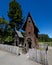 MAY 31, 2019, N CALIFORNIA, USA - Treehouse in Avenue of Giants and giant redwood forest along Route 101 in