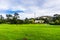 May 6, 2018 San Francisco / CA / USA - People walking and relaxing on a green meadow in Golden Gate Park