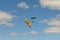 May 9, 2018: A paratrooper with the flag of Chuvash Republica