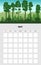 May Calendar Planner month. Minimalistic forest landscape natural backgrounds Spring. Monthly template for diary