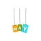 May hanging words vector, colourful words vector