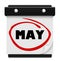 May Month Word Wall Calendar Remember Schedule