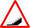May use moving staircase red triangular road caution sign.