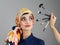 May you be as flawless as your makeup too. Studio shot of a confident young woman wearing a colorful head scarf while