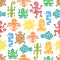 Maya, Aztec totems seamless pattern background