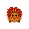 Maya or Aztec tribe symbol - wooden mask of brown sad face