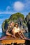 Maya Bay Koh Phi Phi Thailand, Turquoise clear water Thailand Koh Pi Pi,Scenic aerial view of Koh Phi Phi Island in