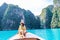 Maya Bay Koh Phi Phi Thailand, Turquoise clear water Thailand Koh Pi Pi,Scenic aerial view of Koh Phi Phi Island in