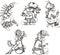 Maya characters sitting