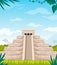 Maya Civilization Monument Cartoon