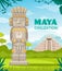 Maya Civilization Monuments Cartoon