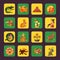Maya Green And Yellow Icons Set