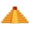 Maya pyramid icon, cartoon style