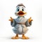 Maya-rendered Duck Sheriff: Meticulous Design With Zen-inspired Robes