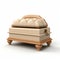 Maya Rendered White Wooden Box With Leather Lid - Baroque Sculptor Style