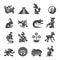 Maya Symbols Flat Icons Set