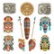 Mayan antique symbols and pictures