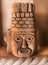 Mayan Aztec Carved Face in Stone