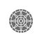 Mayan calendar, mexican ethnic ornament grey icon.