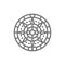 Mayan calendar, mexican ethnic ornament line icon.