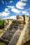 Mayan jaguar heads carved in stone at the Venus Platform, Ancient Maya Ruins, Chichen Itza Archaeological Site, Yucatan, Mexico