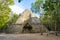 Mayan observatory in Coba Observatorio astronomico de Coba. Ancient building in archeological site. Travel photo. Mexico. Yucata