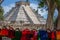 Mayan Pyramid of Kukulkan El Castillo in Chichen Itza and souvenirs, Mexico