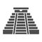 Mayan pyramid solid icon. Ancient temple vector illustration isolated on white. Aztec monument glyph style design
